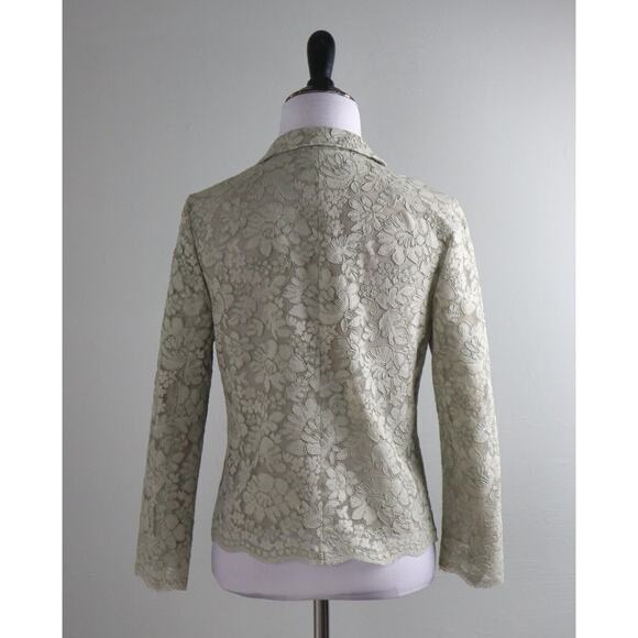 J.CREW COLLECTION $228 Beige Floral Lace Lined Light Blazer Jacket Top Size 2 - Picture 4 of 6